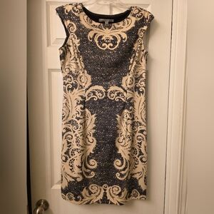 Maggy London Black and Cream Dress